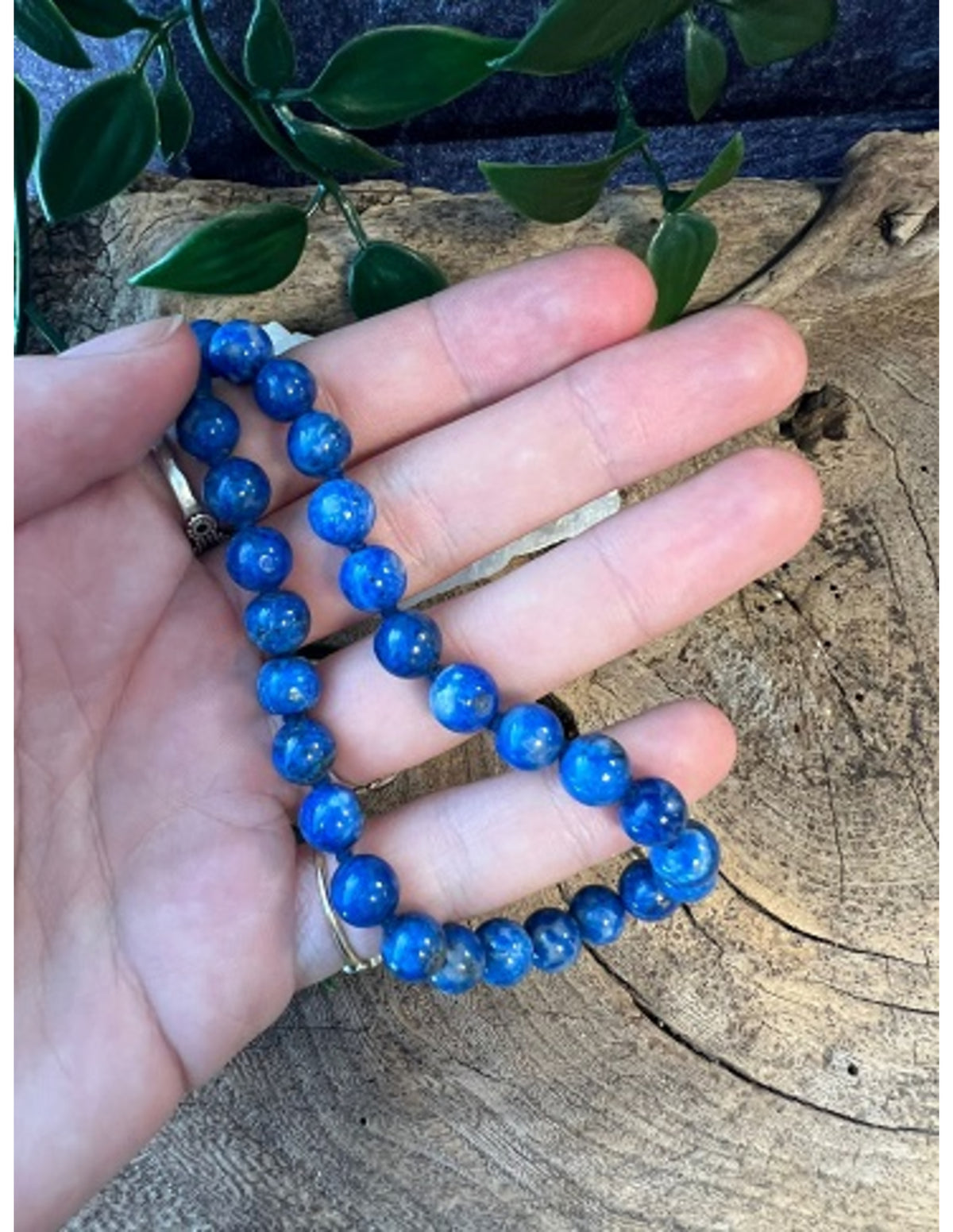 Lapis lazuli halsband, 8 mm pärlor, 73 cm, 67 g