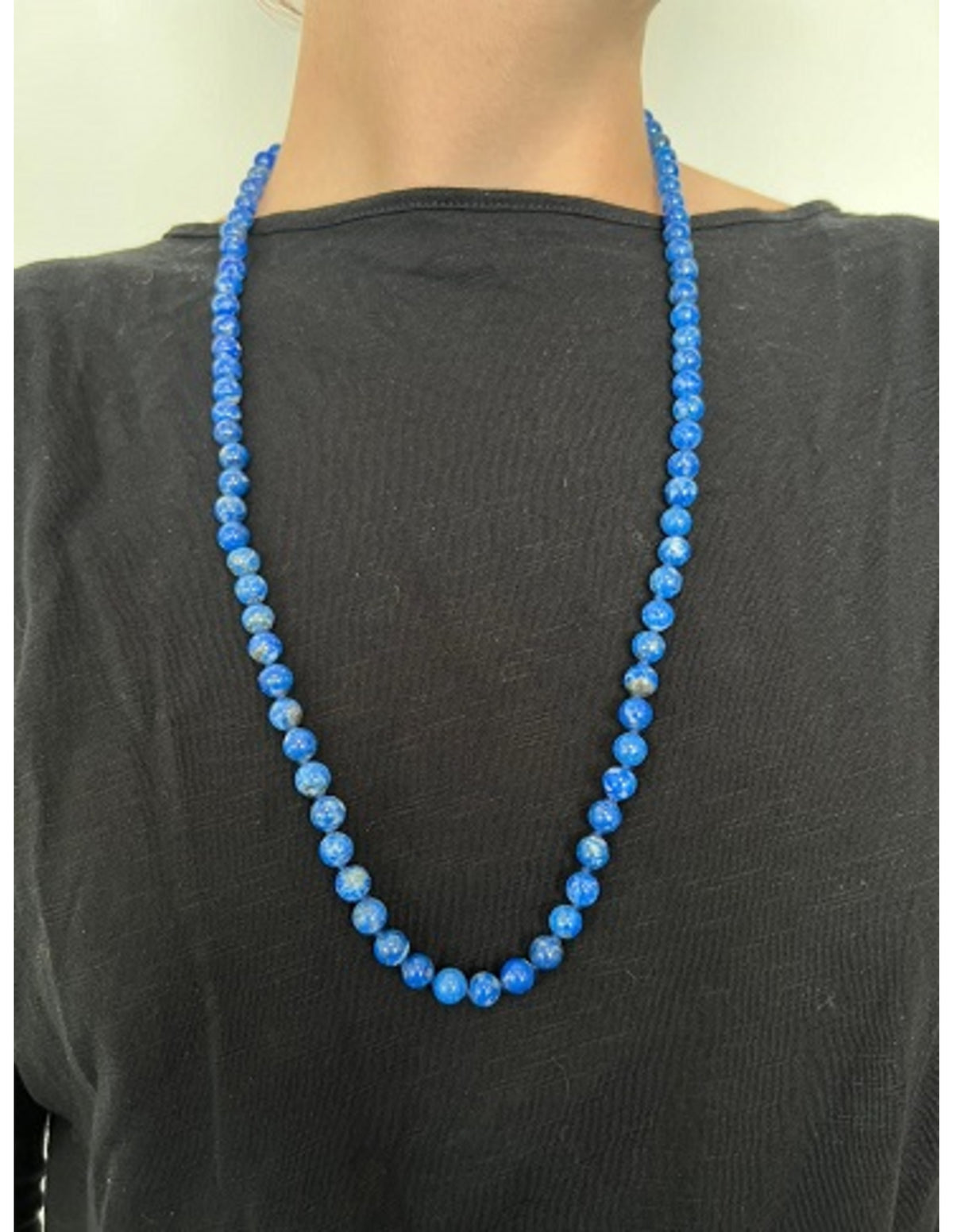 Lapis lazuli halsband, 8 mm pärlor, 73 cm, 67 g