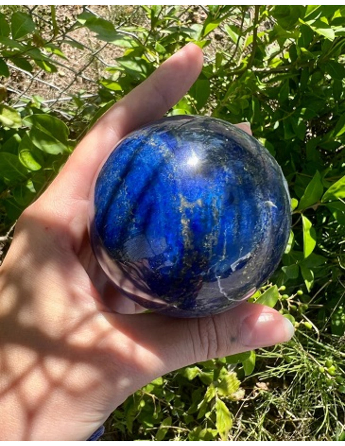 Lapis lazuli kula, handpolerad, ca 7,5 cm, 750 g