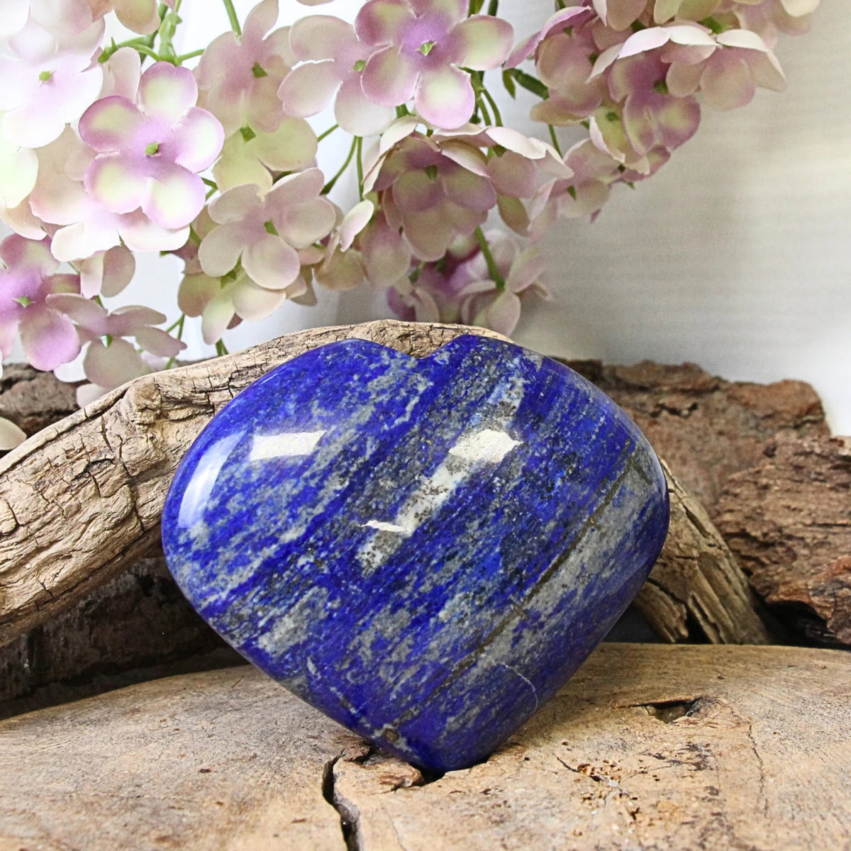 Lapis lazuli hjärta, handslipat, 10,3 cm, nr 24
