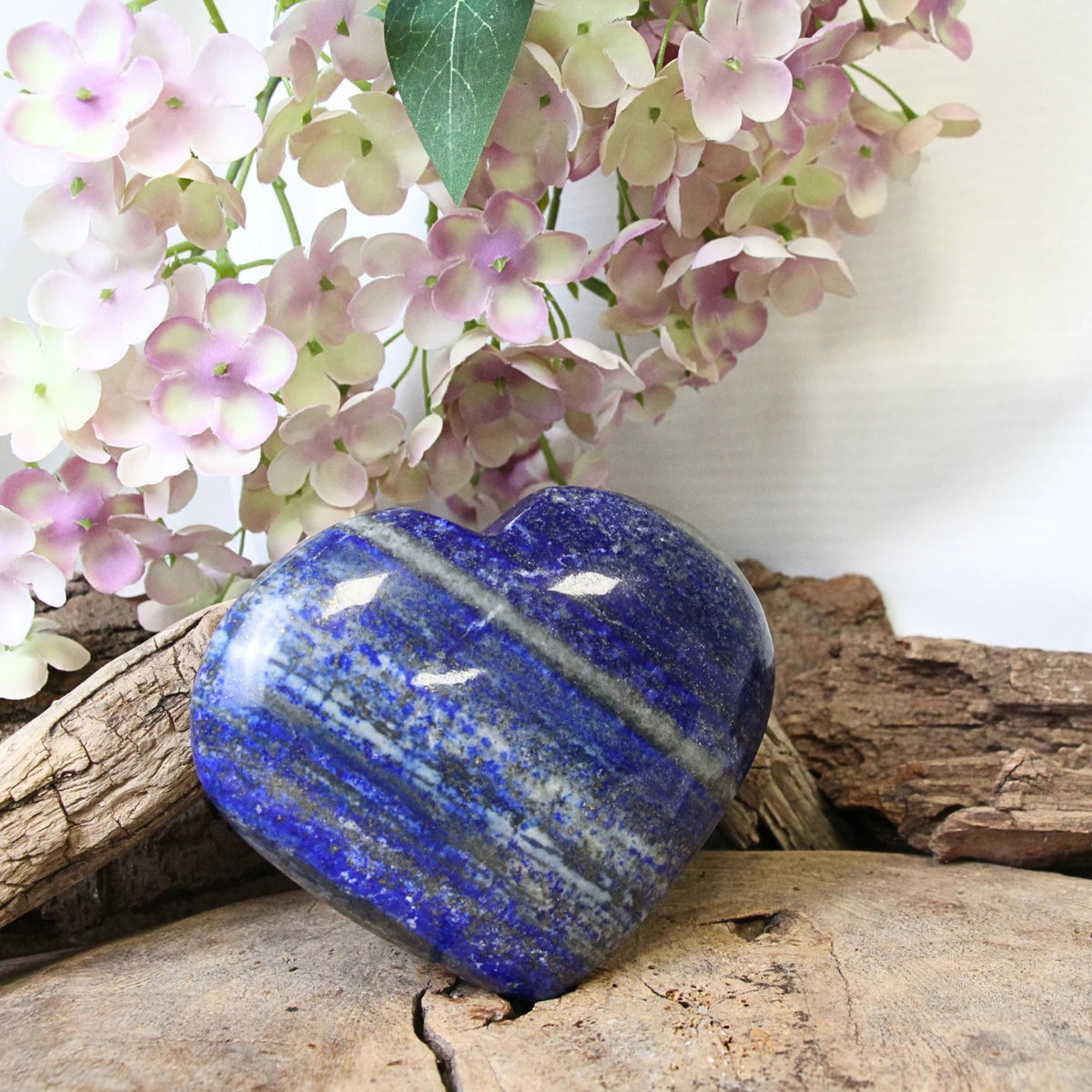 Lapis lazuli hjärta, handslipat, 11,7 cm, nr 26