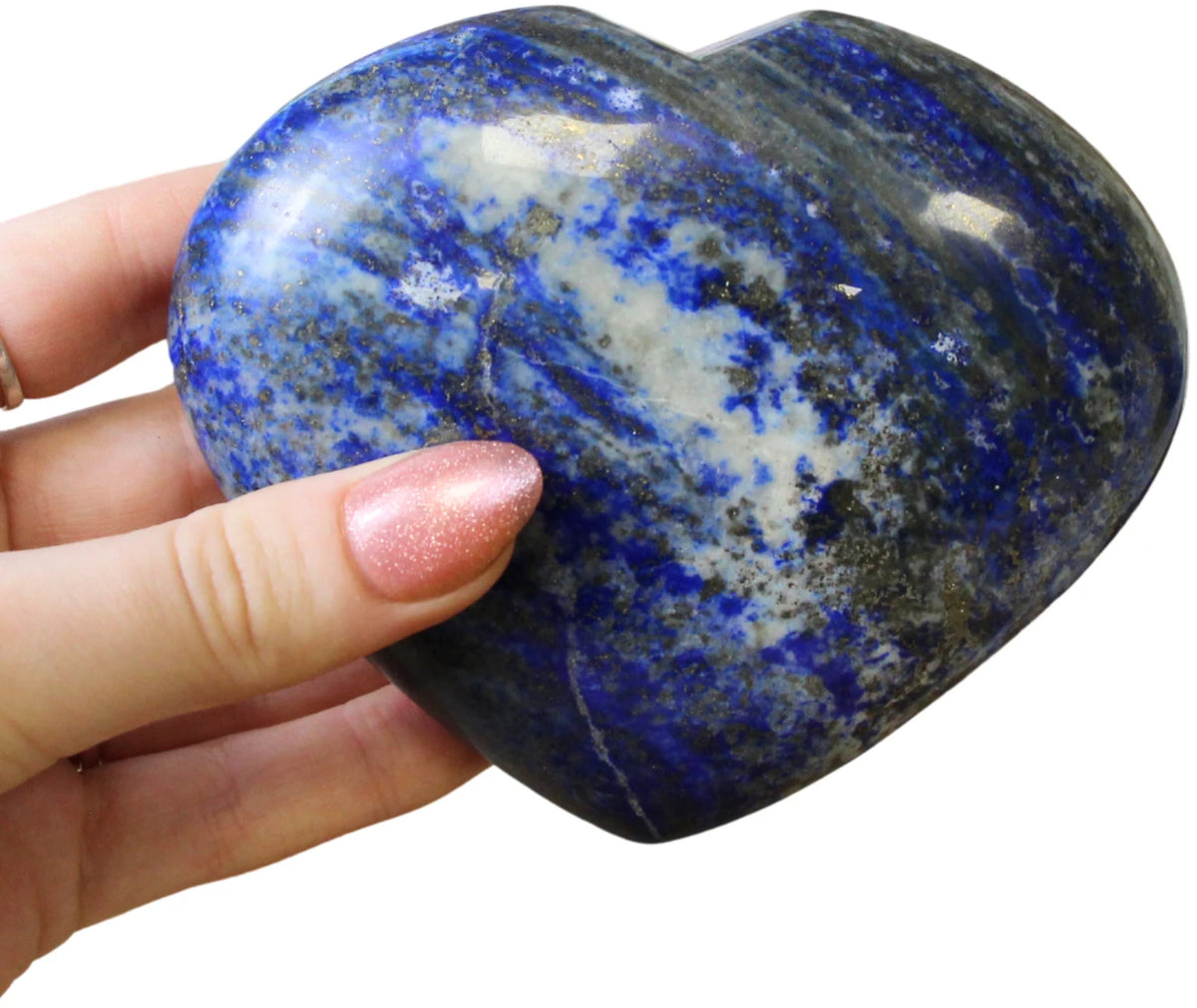 Lapis lazuli hjärta, handslipat, 10,8 cm, nr 27