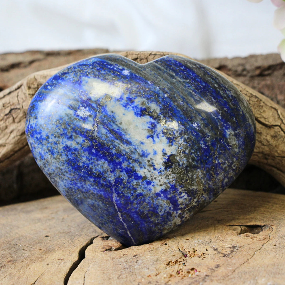 Lapis lazuli hjärta, handslipat, 10,8 cm, nr 27
