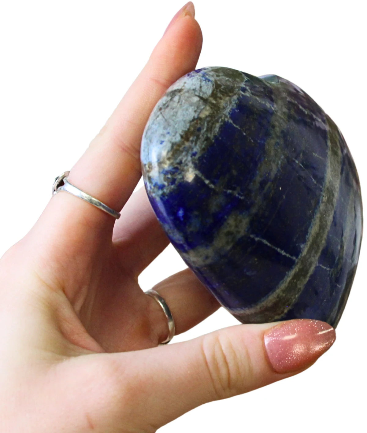 Lapis lazuli hjärta, polerat, 11,1 cm, nr 28