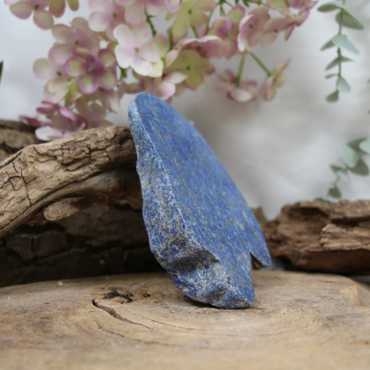 Lapis lazuli halvpolerad skiva, 13 x 9 cm, nr 11 (390 g)