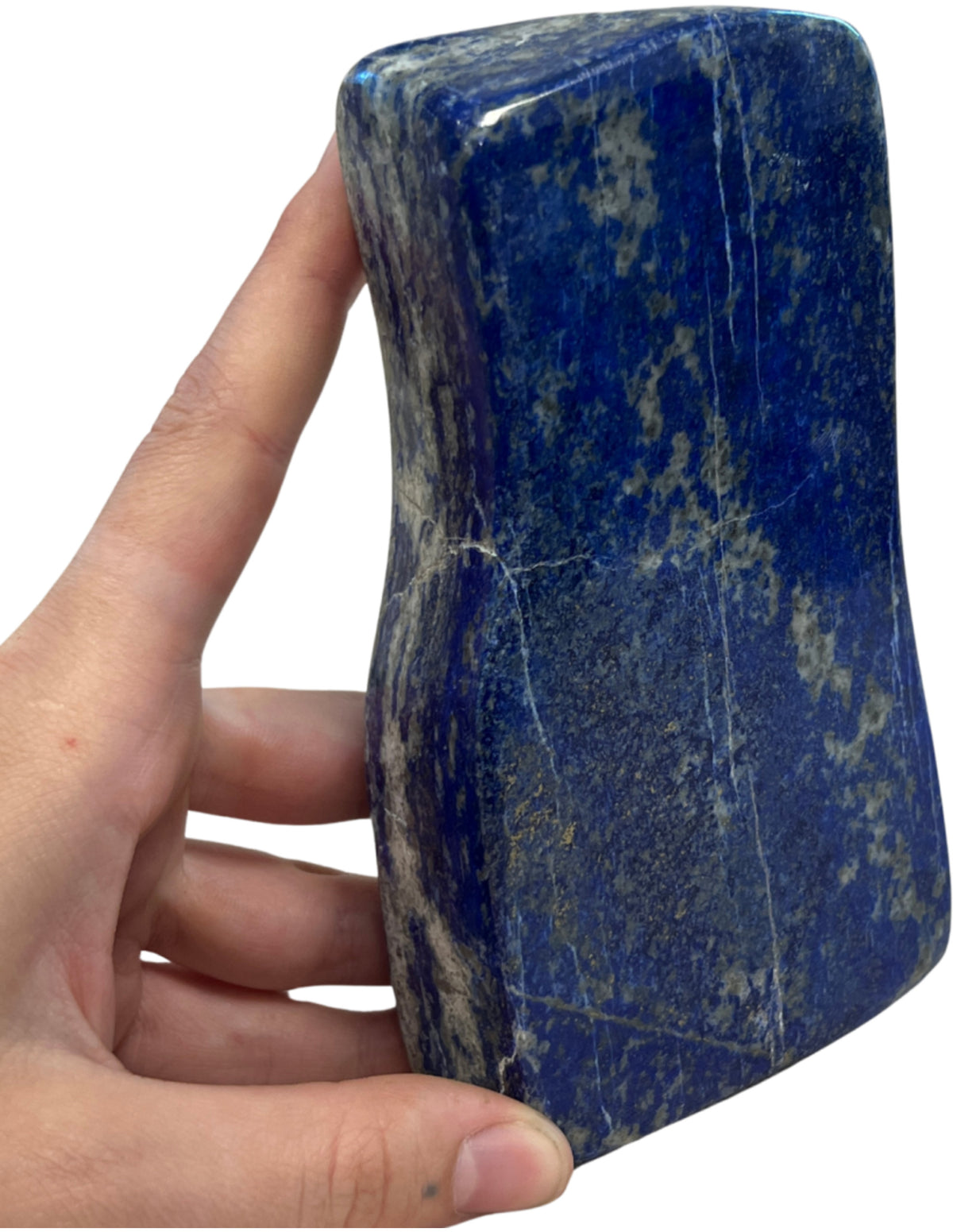 Lapis lazuli skulptur, polerad, 7,5 x 4 x 14 cm, nr 7