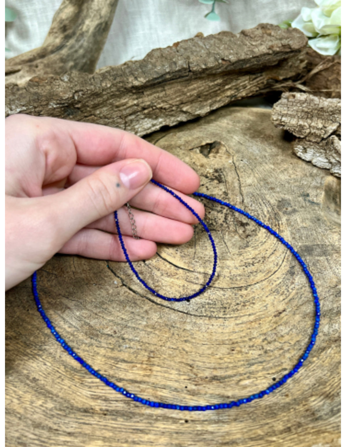 Lapis lazuli set med halsband och armband, 925 silver