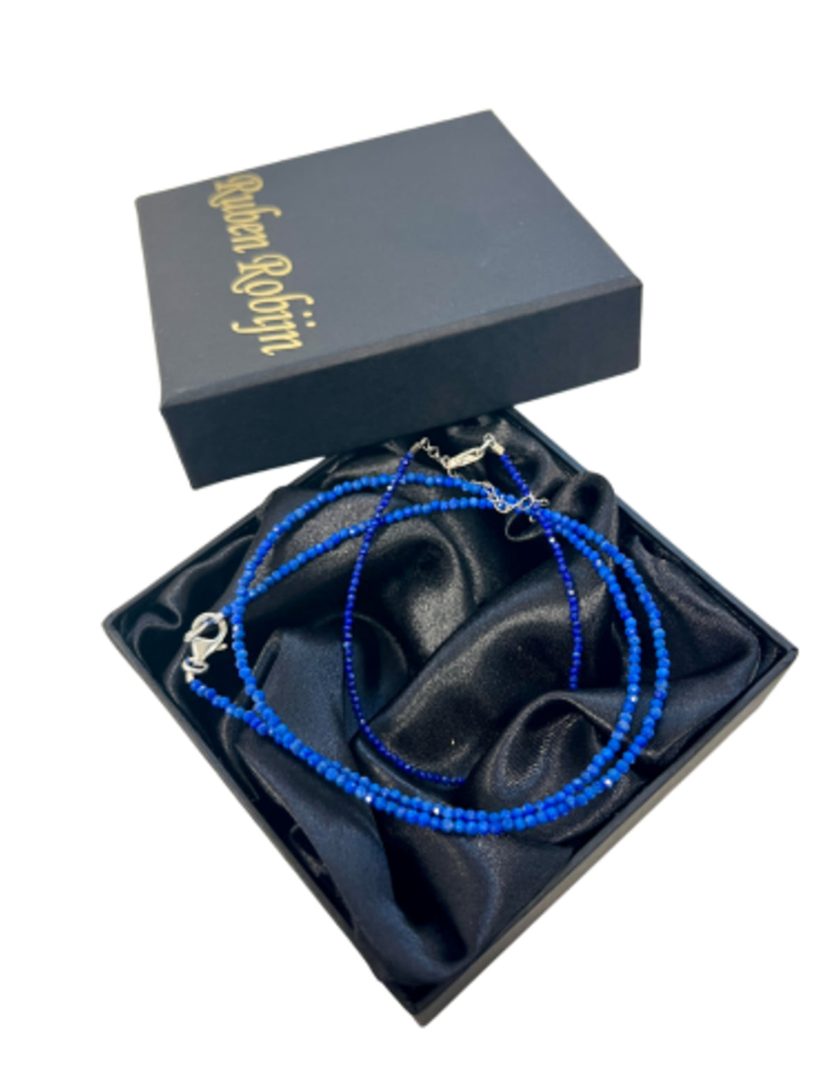 Lapis lazuli set med halsband och armband, 925 silver