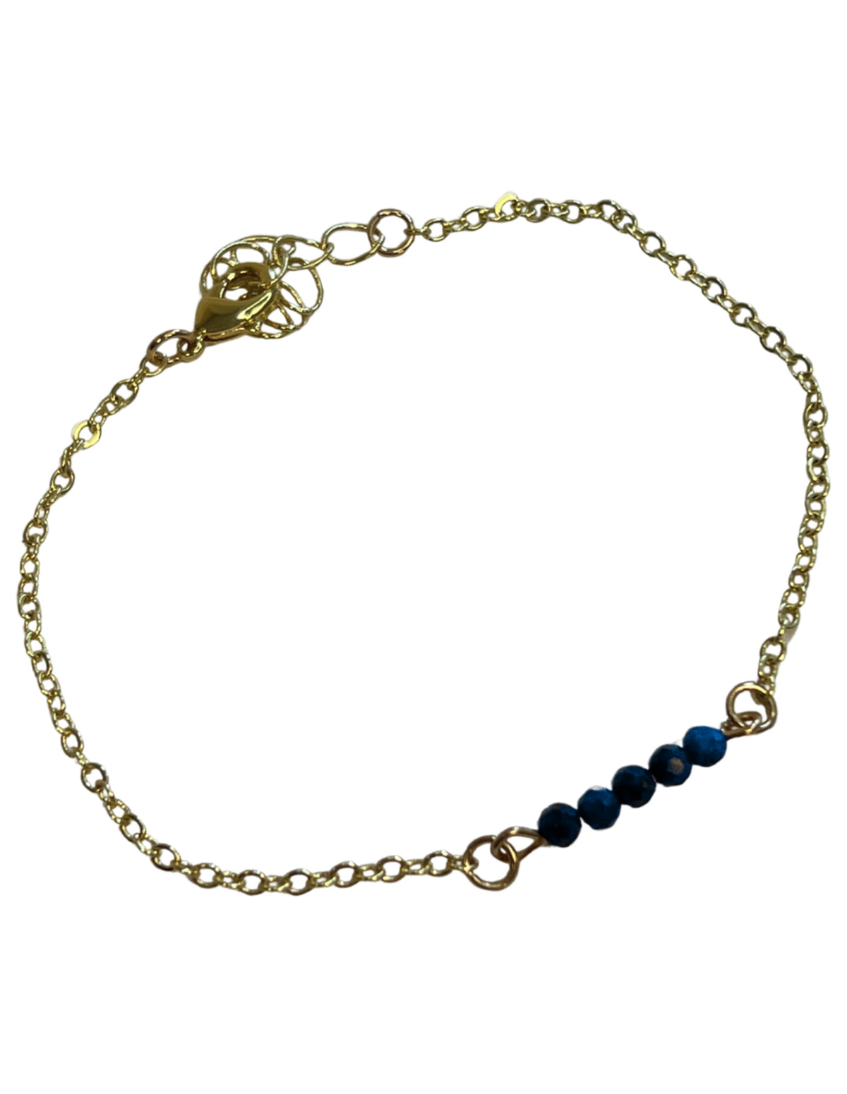 Lapis lazuli armband, fasettslipade stenar, justerbart