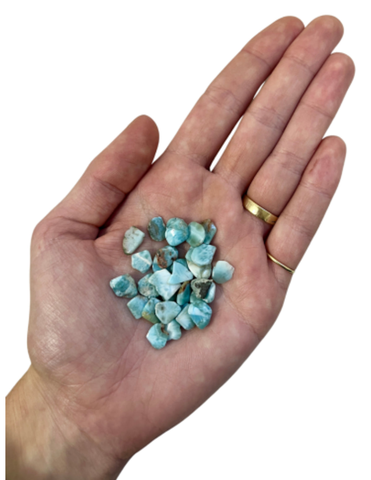 Larimar trumlade stenar, A-kvalitet, 10 g, 5 till 10 mm