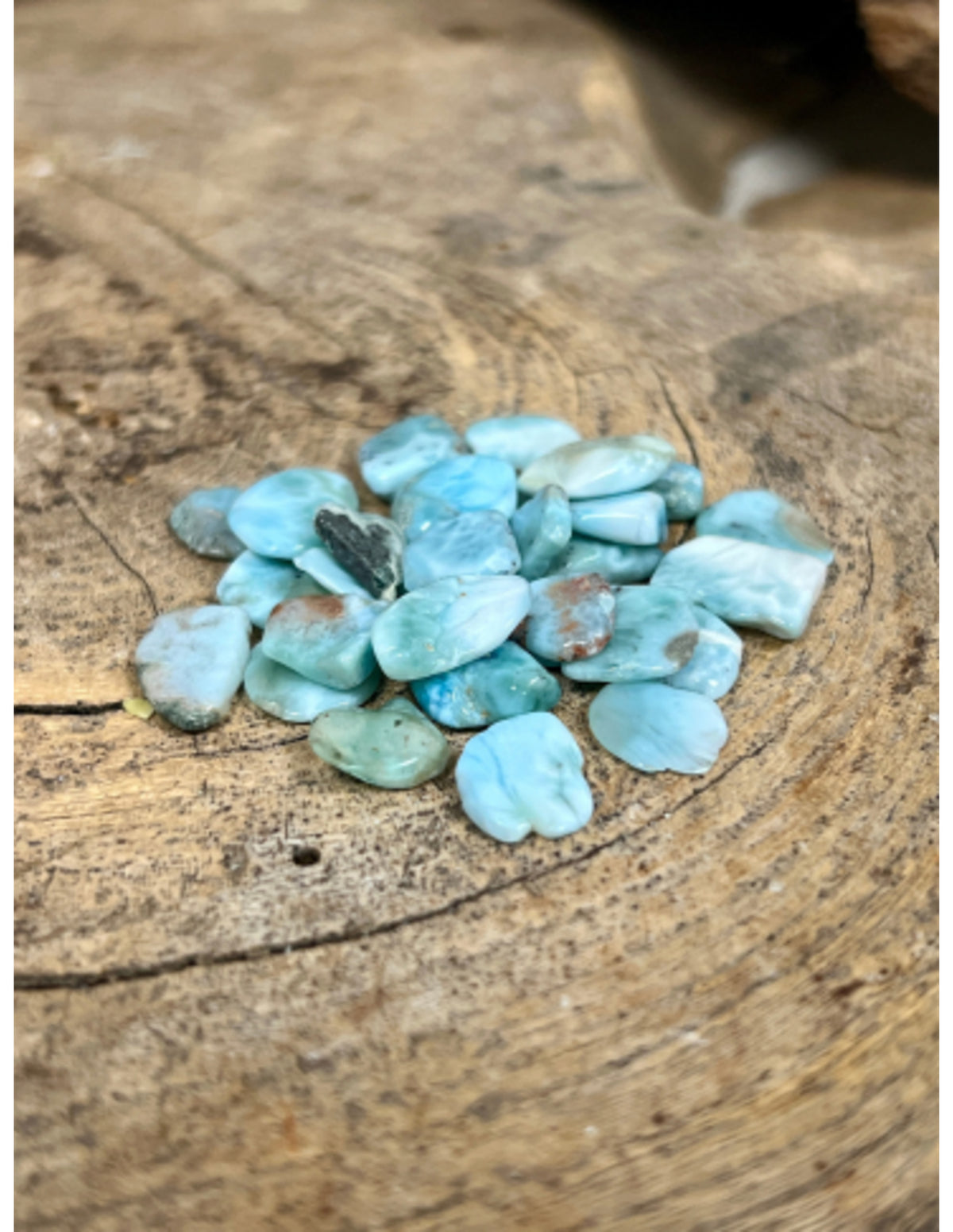 Larimar trumlade stenar, A-kvalitet, 10 g, 5 till 10 mm