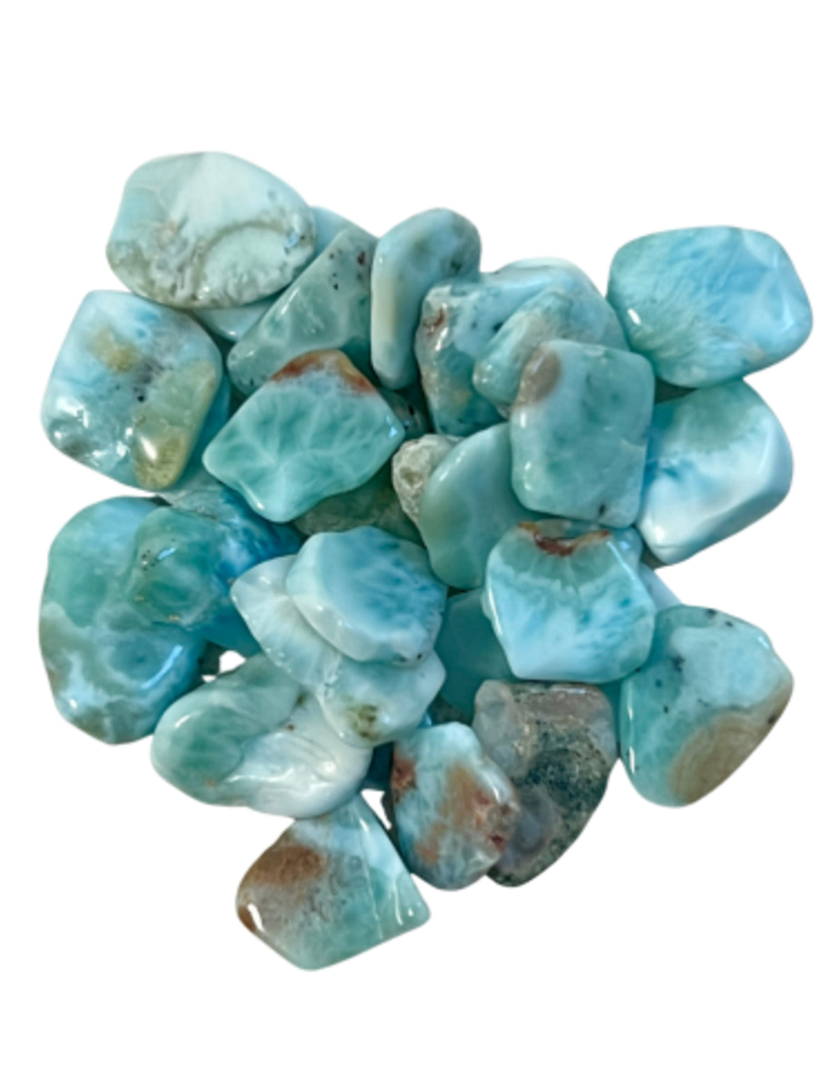 Larimar trumlade stenar, A-kvalitet, 10 g, 5 till 10 mm