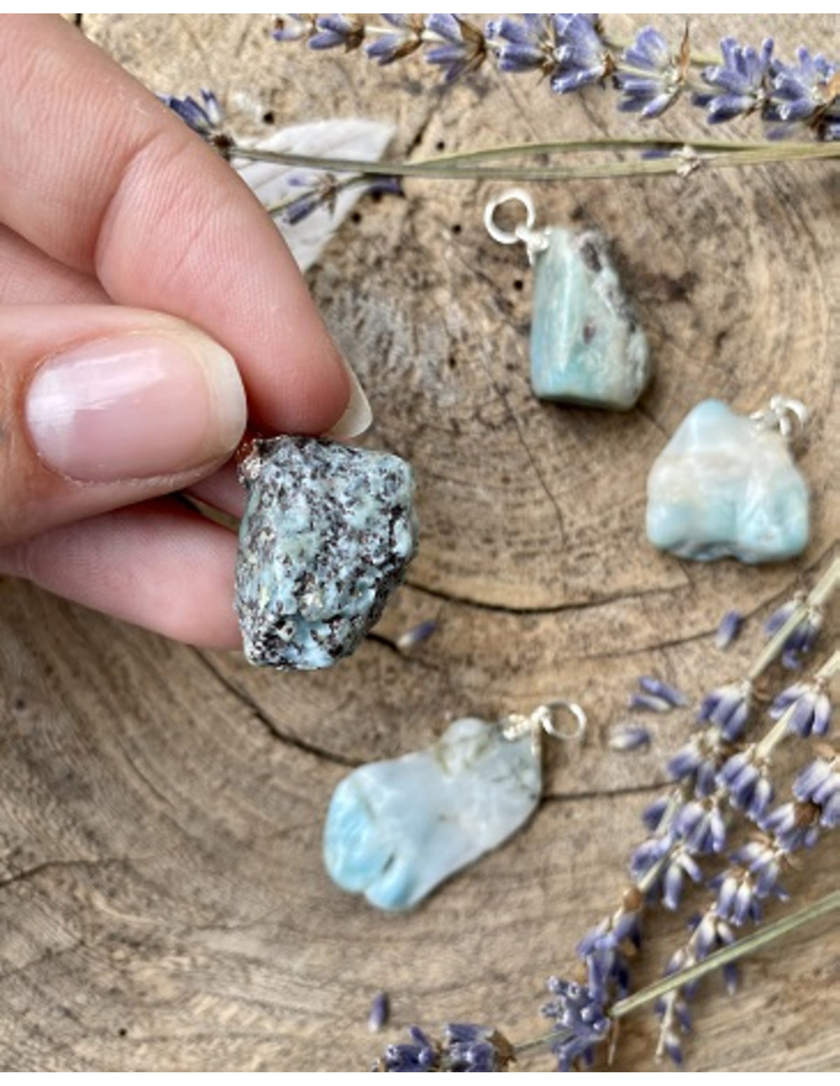 Larimar hänge, blågrönt