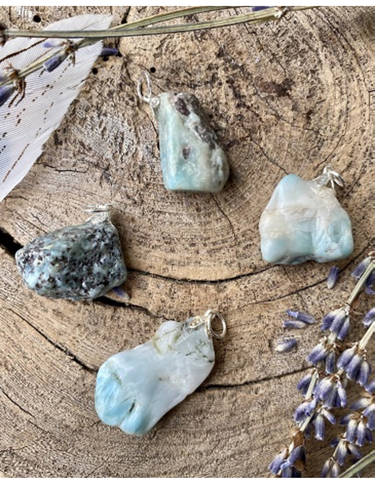 Larimar hänge, blågrönt