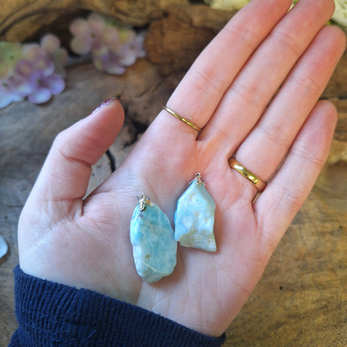 Larimar hänge, stort, 3 till 4 cm