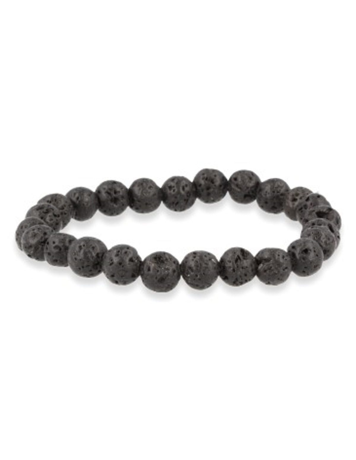 Lavasten armband med 8 mm pärlor, svart
