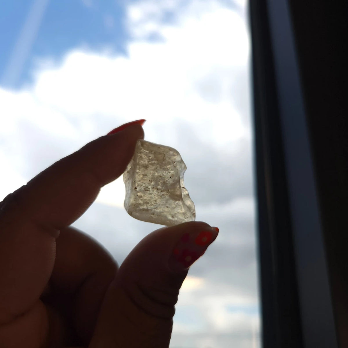 Libyskt glas, naturligt glas, ca 3,1 cm, nr 18