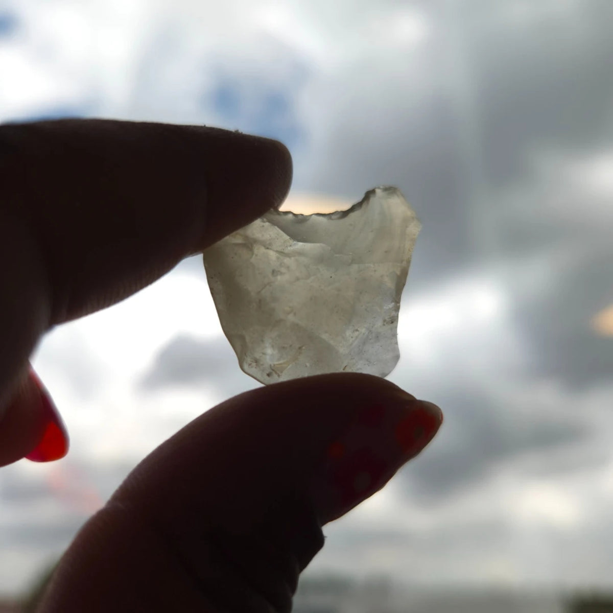 Libyskt glas, naturligt glas, ca 3 cm, nr 19