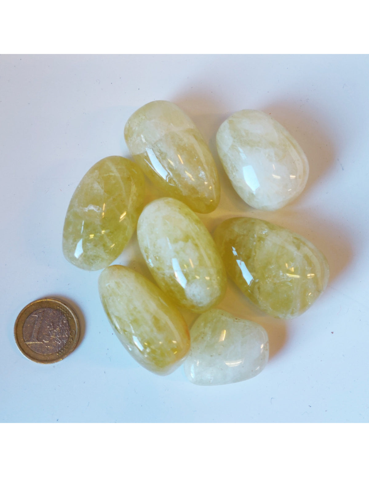 Limekvarts trumlade stenar (syntetiska), 250 g