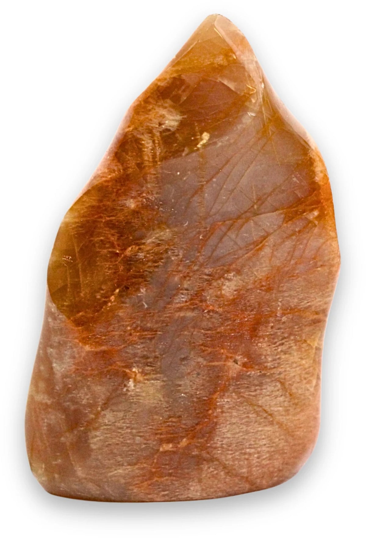 Månsten flamma, orange, handformad, 11,5 cm, nr 5