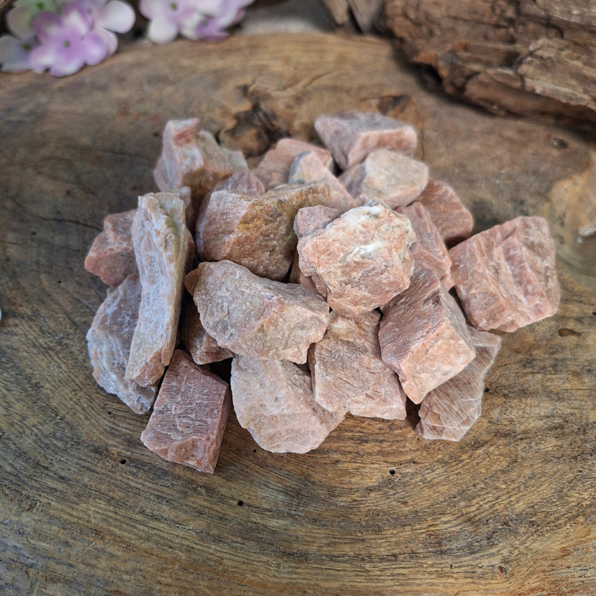 Månsten orange råa stenar från Indien, 250 g