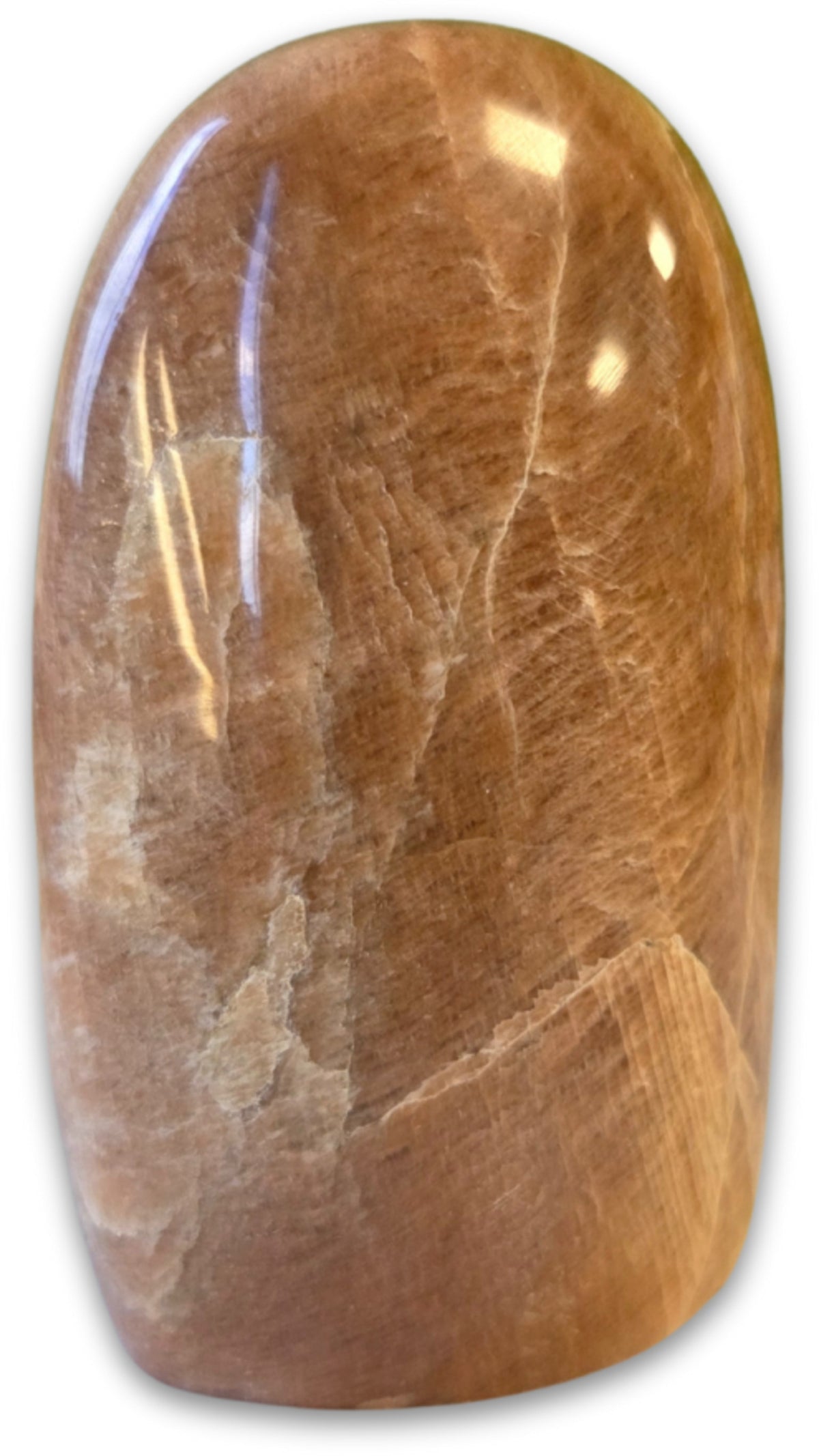 Månsten skulptur, orange, 300 till 350 g