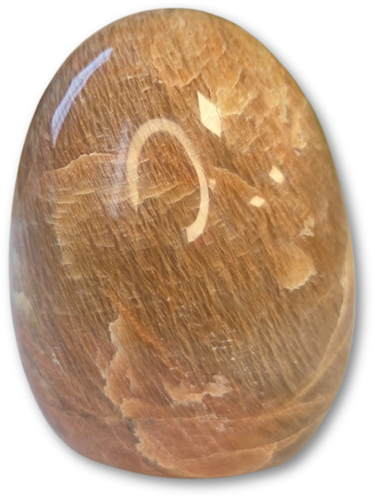 Månsten skulptur, orange, 500 till 600 g