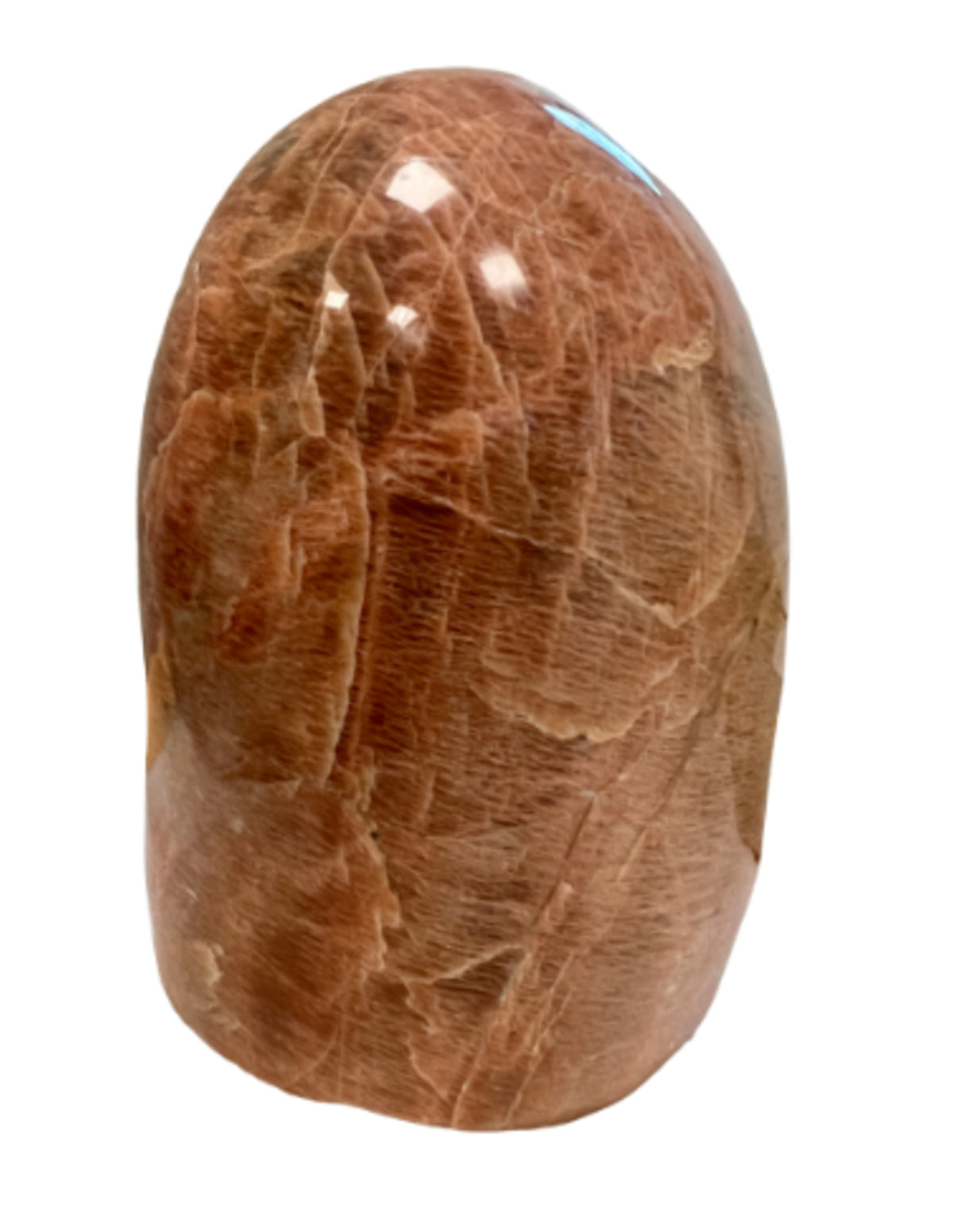 Månsten skulptur, orange, polerad, 7 x 9,5 x 14 cm, nr 4