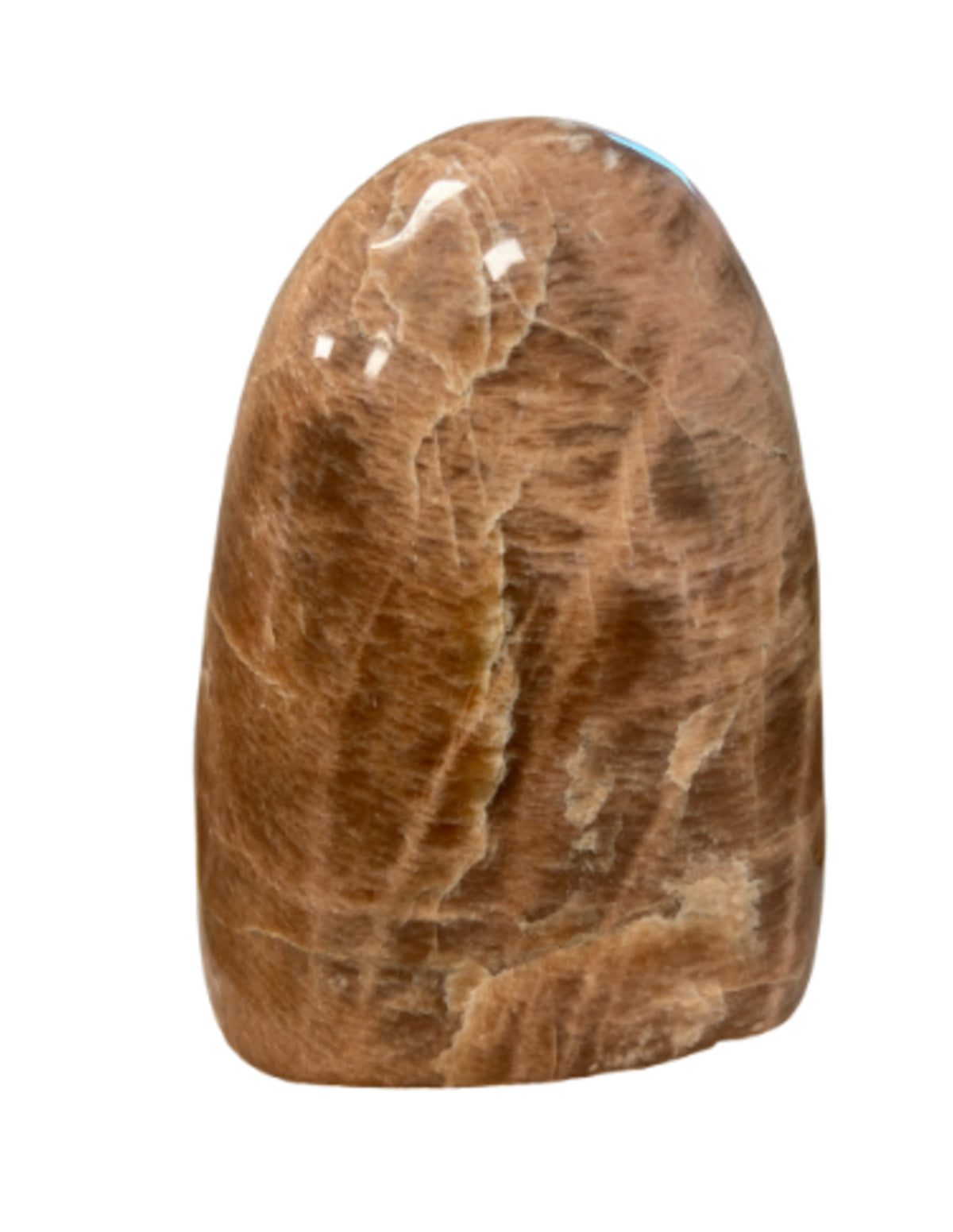 Månsten skulptur, orange, polerad, 5 x 11,5 x 17,5 cm, nr 6