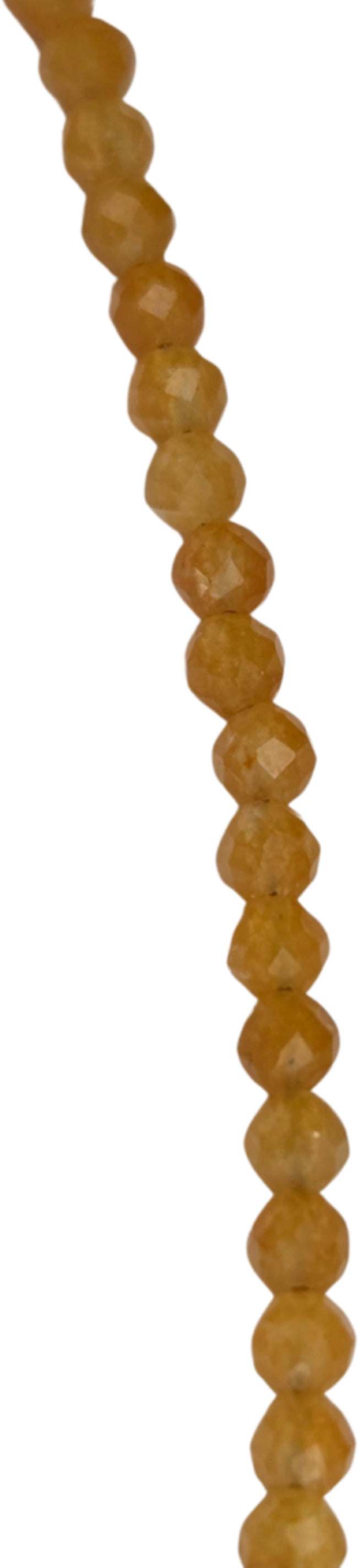 Orange månsten halsband, 2 mm fasettslipade pärlor, 44 cm