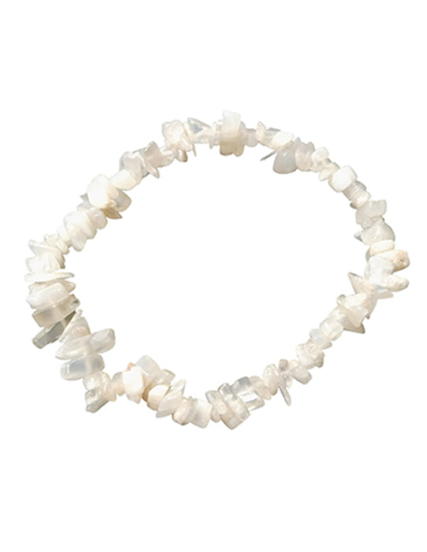 Vit månsten armband med splitstenar, 5 till 10 mm