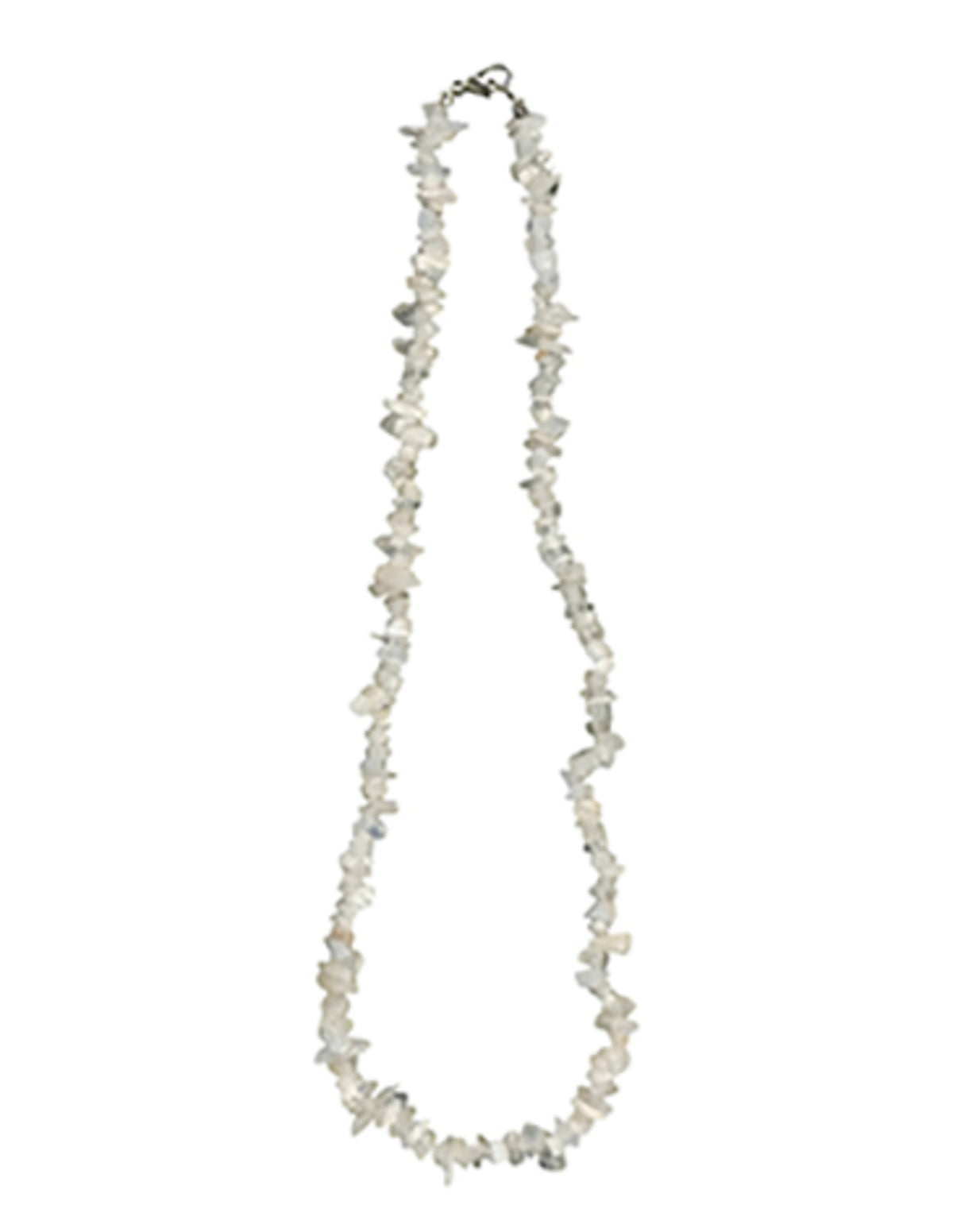 Vit månsten halsband med splitstenar, 5 till 10 mm
