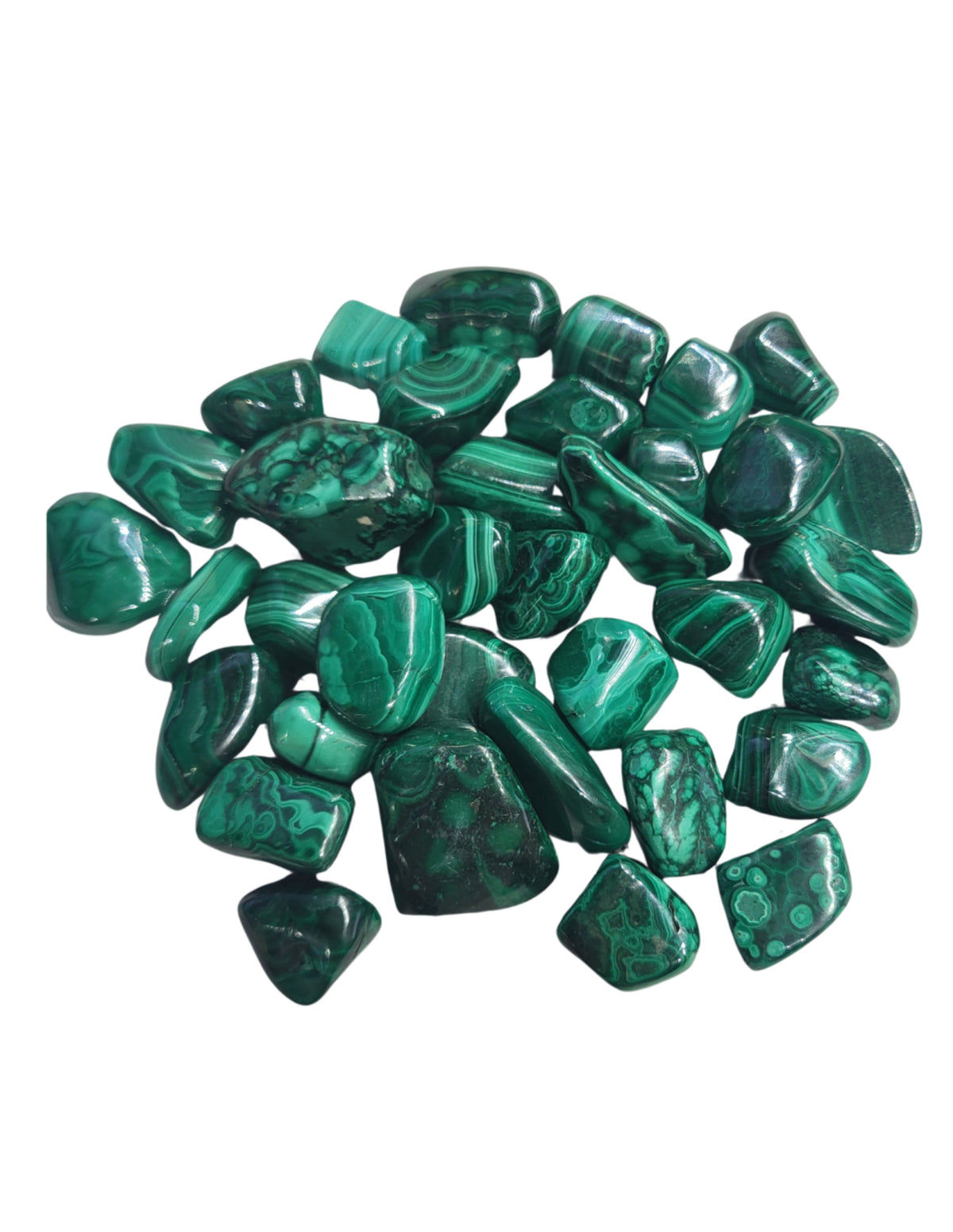 Malakit trumlade stenar, Kongo, 500 g