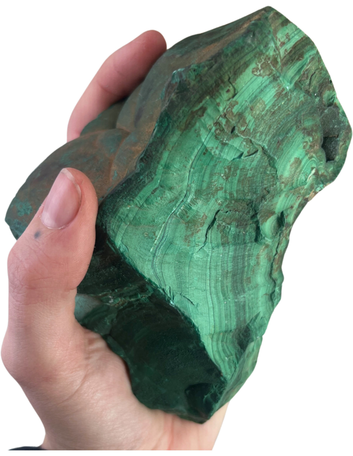 Malakit rå, A-kvalitet, 14 cm, nr 31 (1,39 kg)
