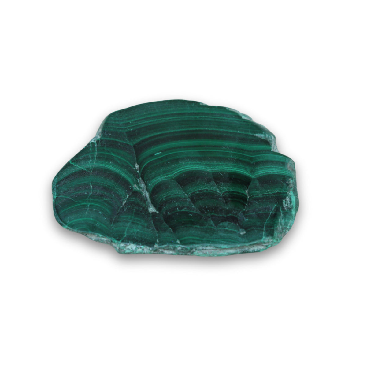 Malakit skiva, polerad, 6,8 x 5 x 0,5 cm, nr 19