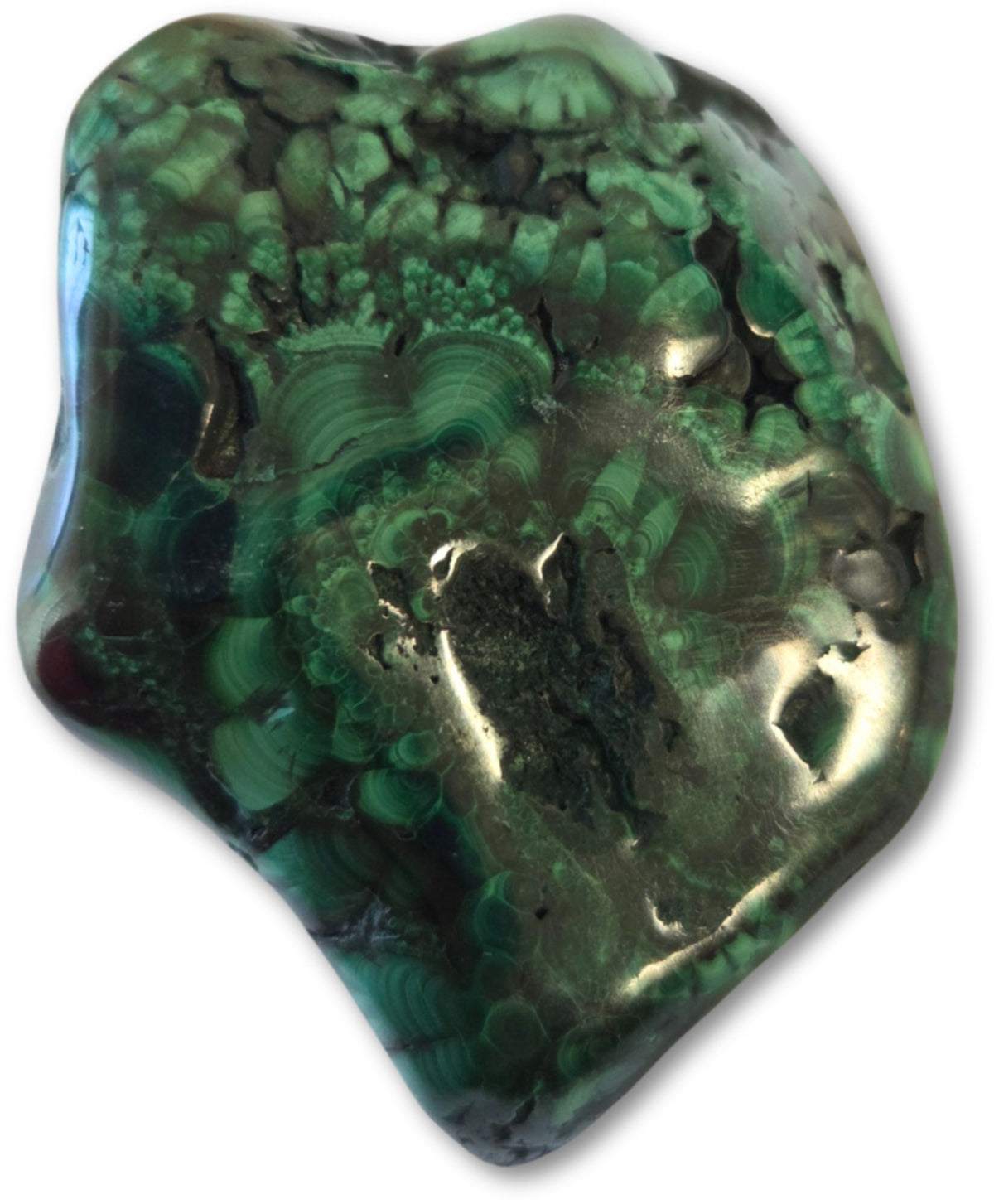 Malakit skulptur, handslipad, 6,9 x 5 x 3,8 cm, nr 24