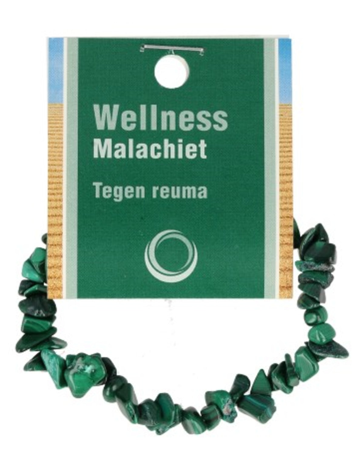 Malakit armband med splitstenar, På kort