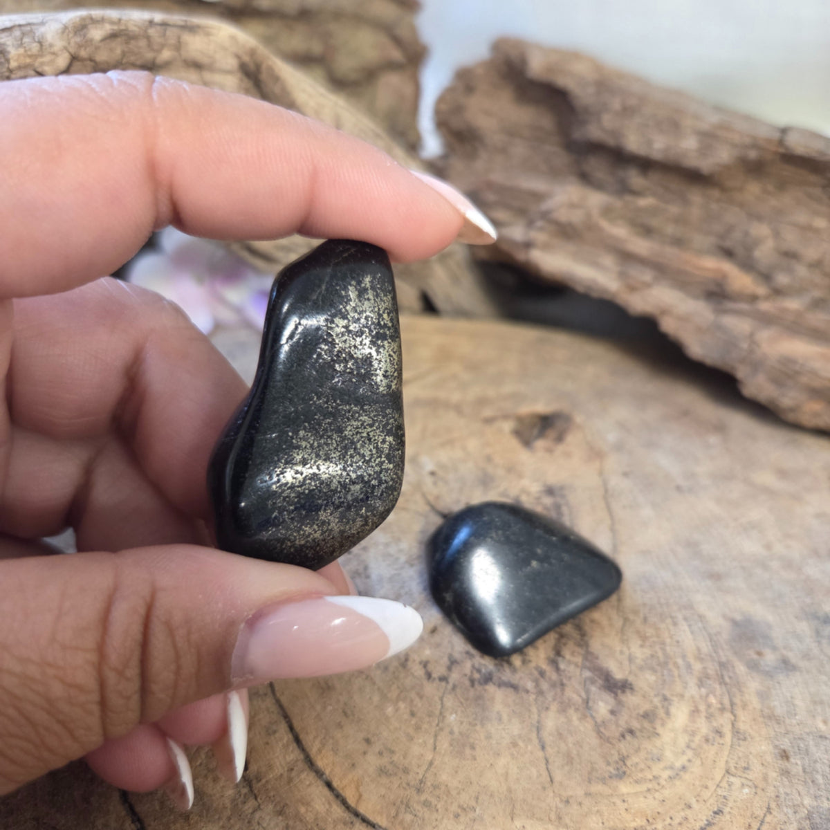 Midnight Lemurian Jade trumlade stenar, Peru, 50 g