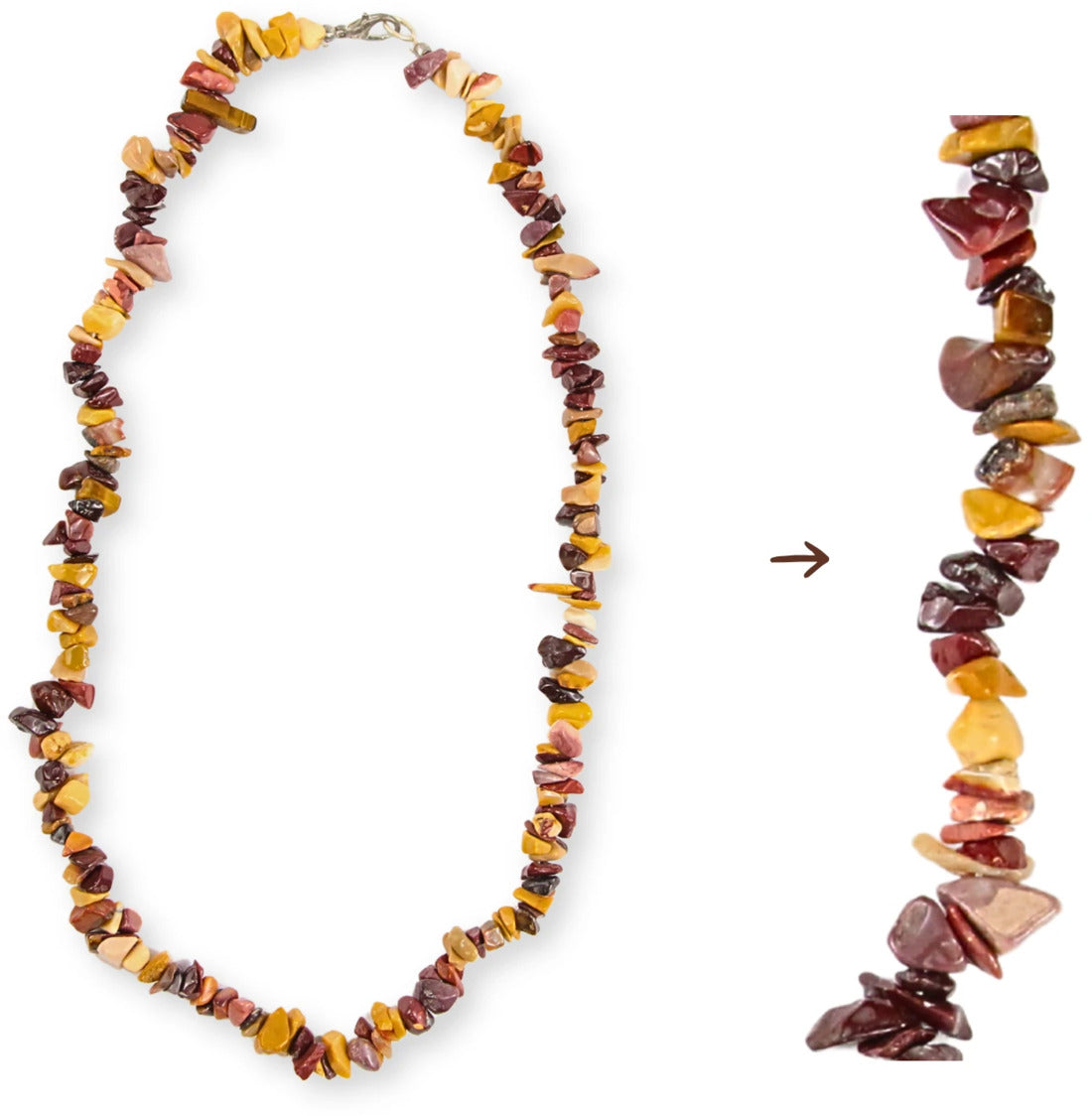 Mookait halsband med splitstenar