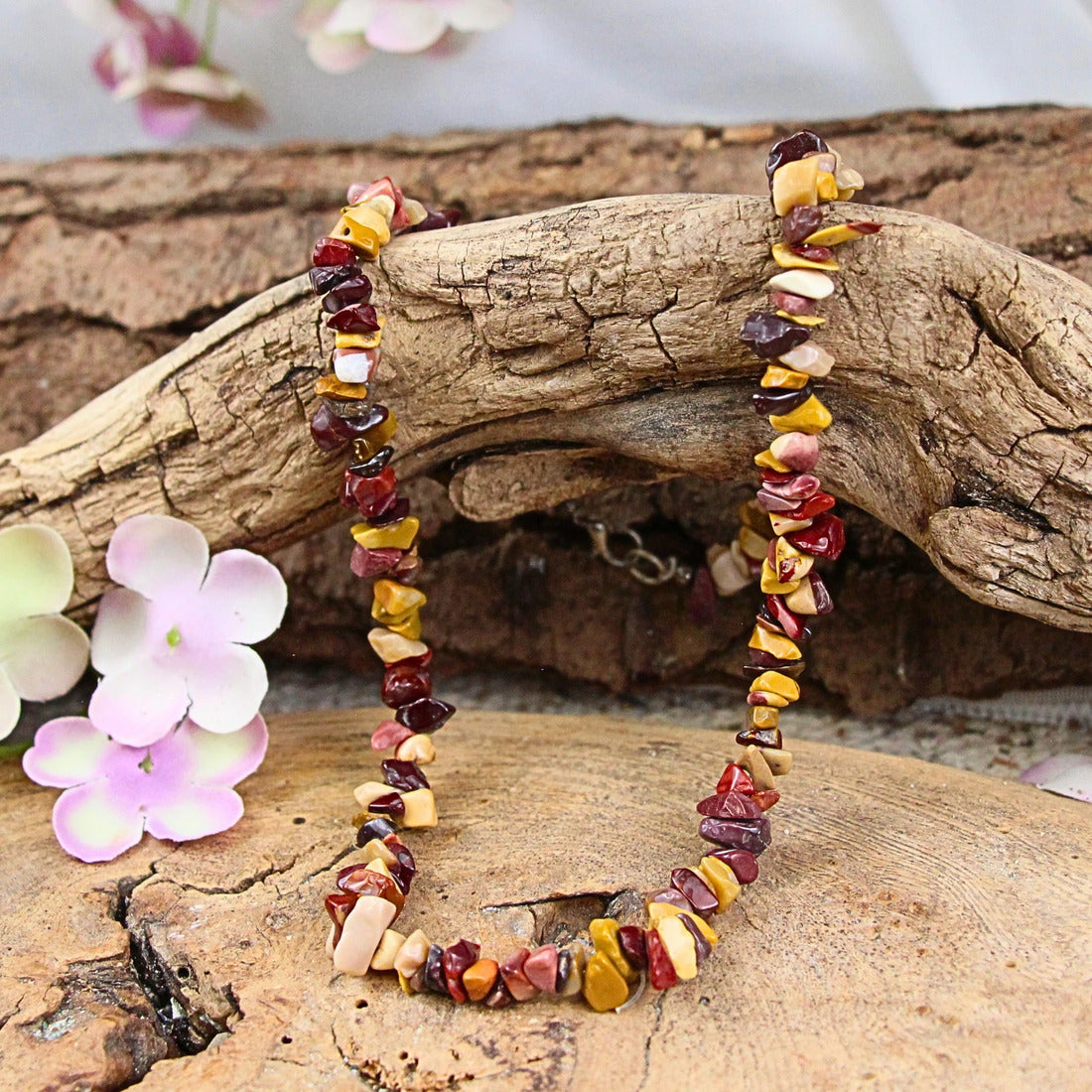 Mookait halsband med splitstenar
