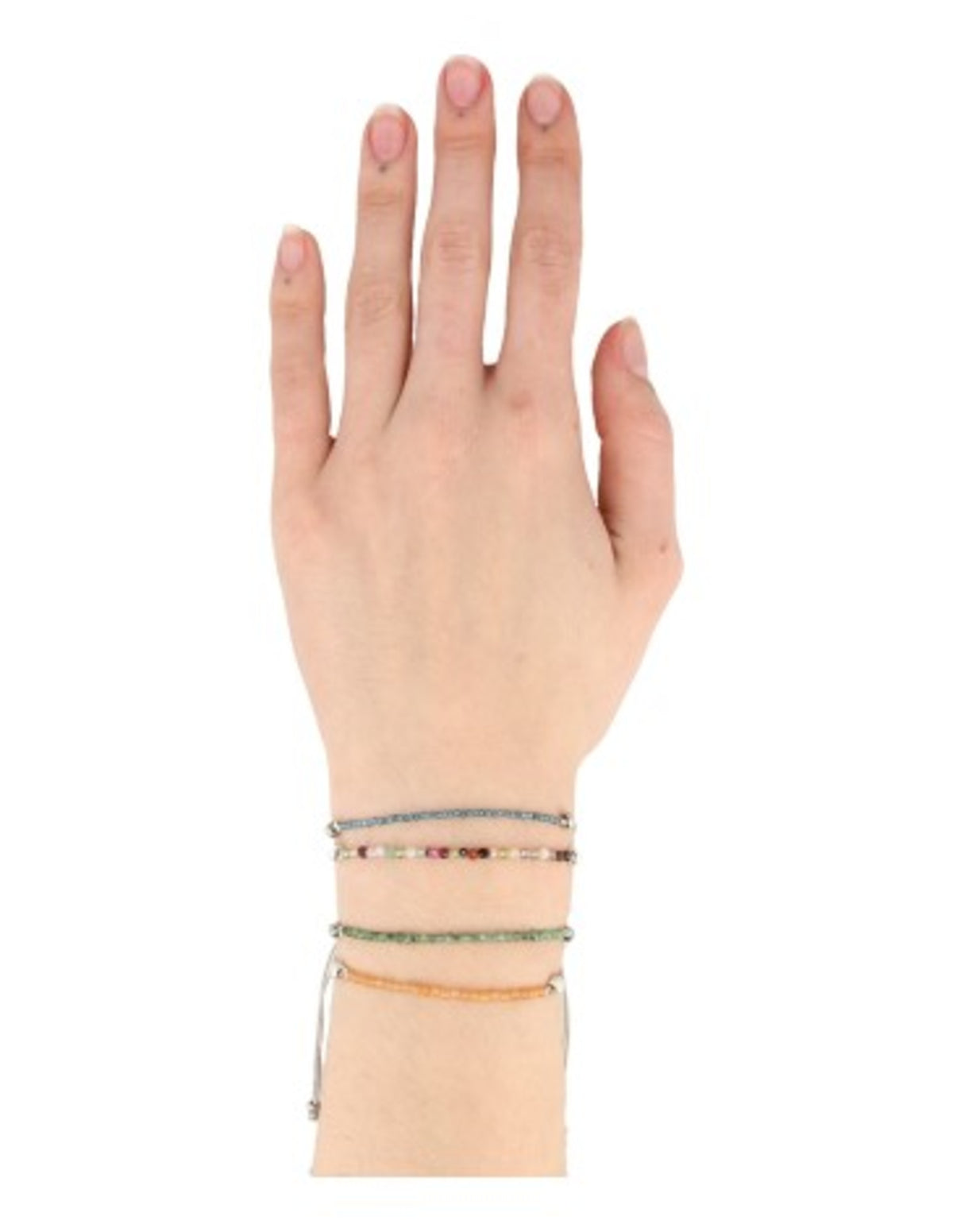 Turmalin armband med rosenkvarts och bergkristall, 5,5 cm