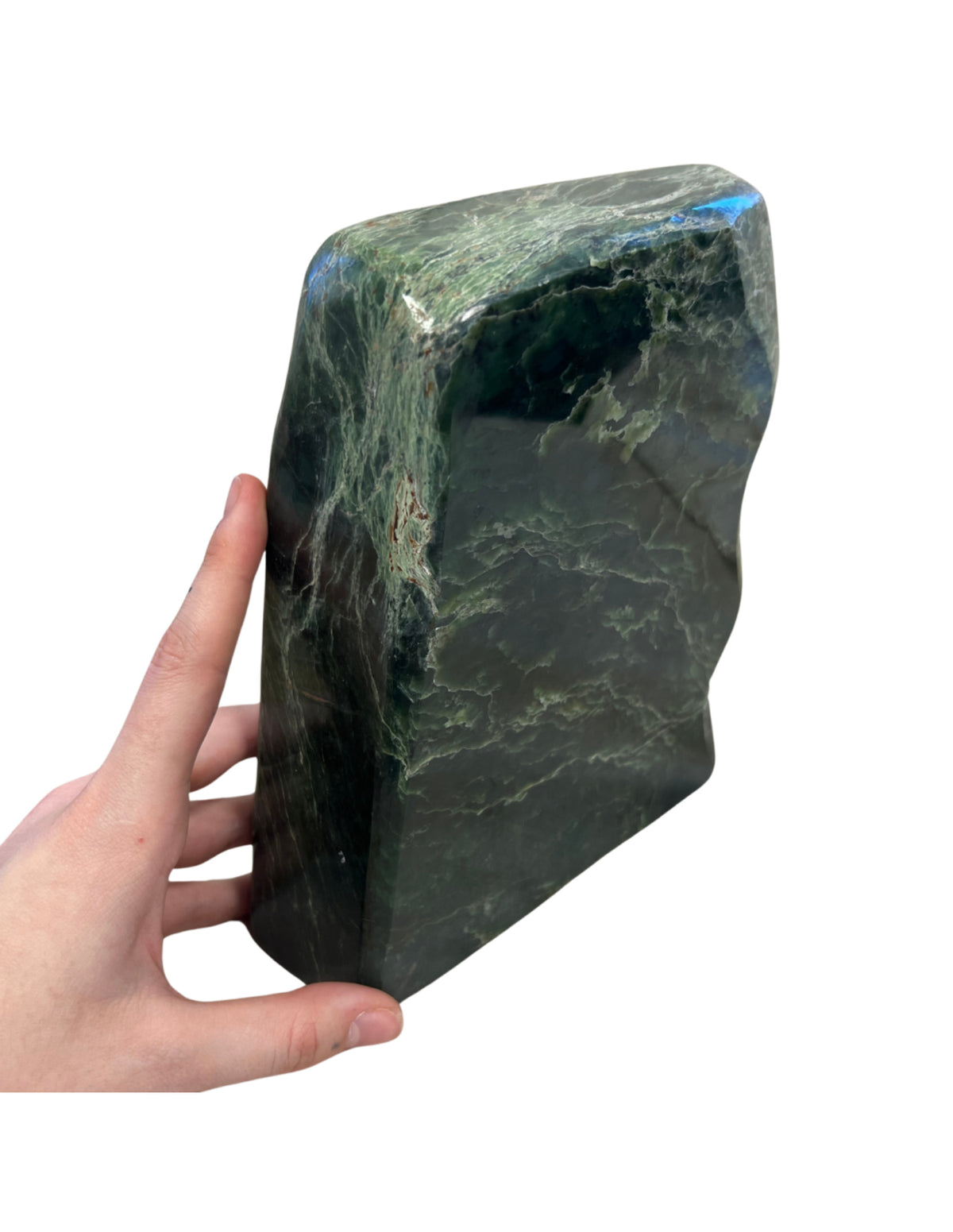 Nefrit skulptur, handslipad, 21 x 17 x 6 cm, nr 7