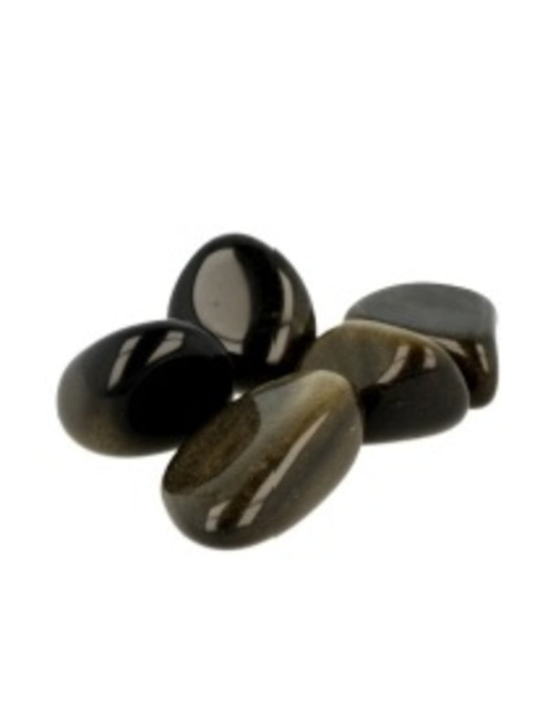 Obsidian trumlade stenar, guld, 100 g