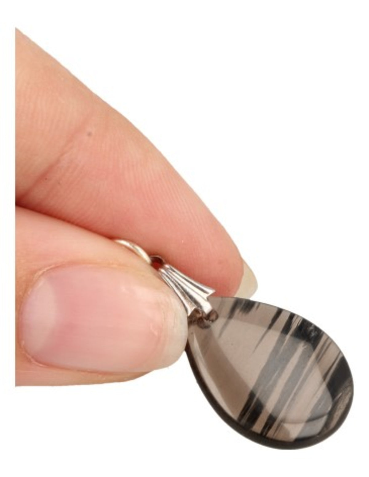 Obsidian hänge, svart, lamellsort, 2,5 cm