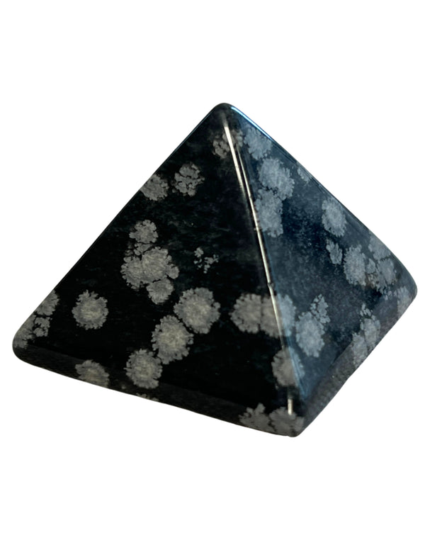 Snöflingsobsidian pyramid, 3,5 x 3,5 x 3 cm