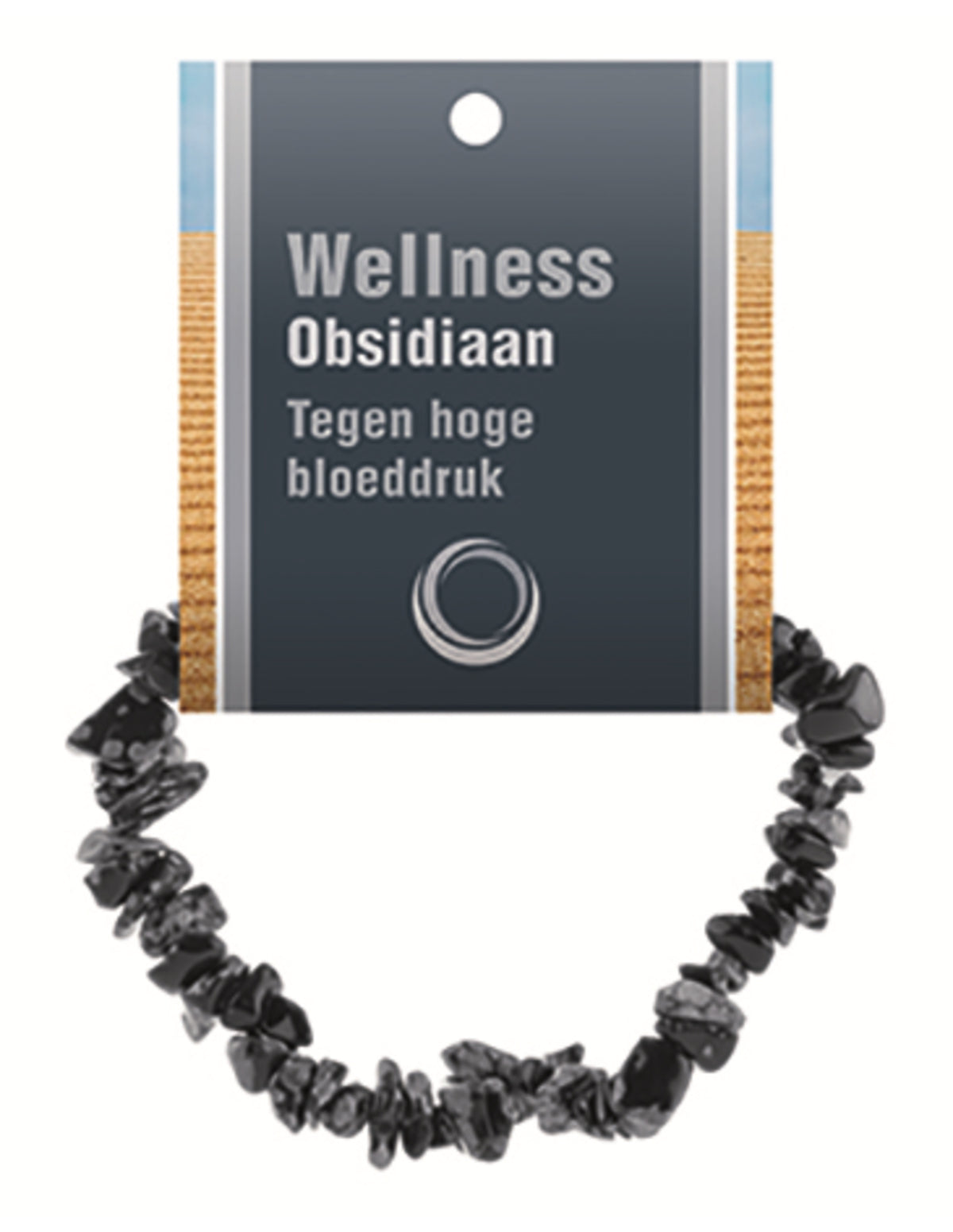 Obsidian armband med splitstenar, snöflinga, På kort