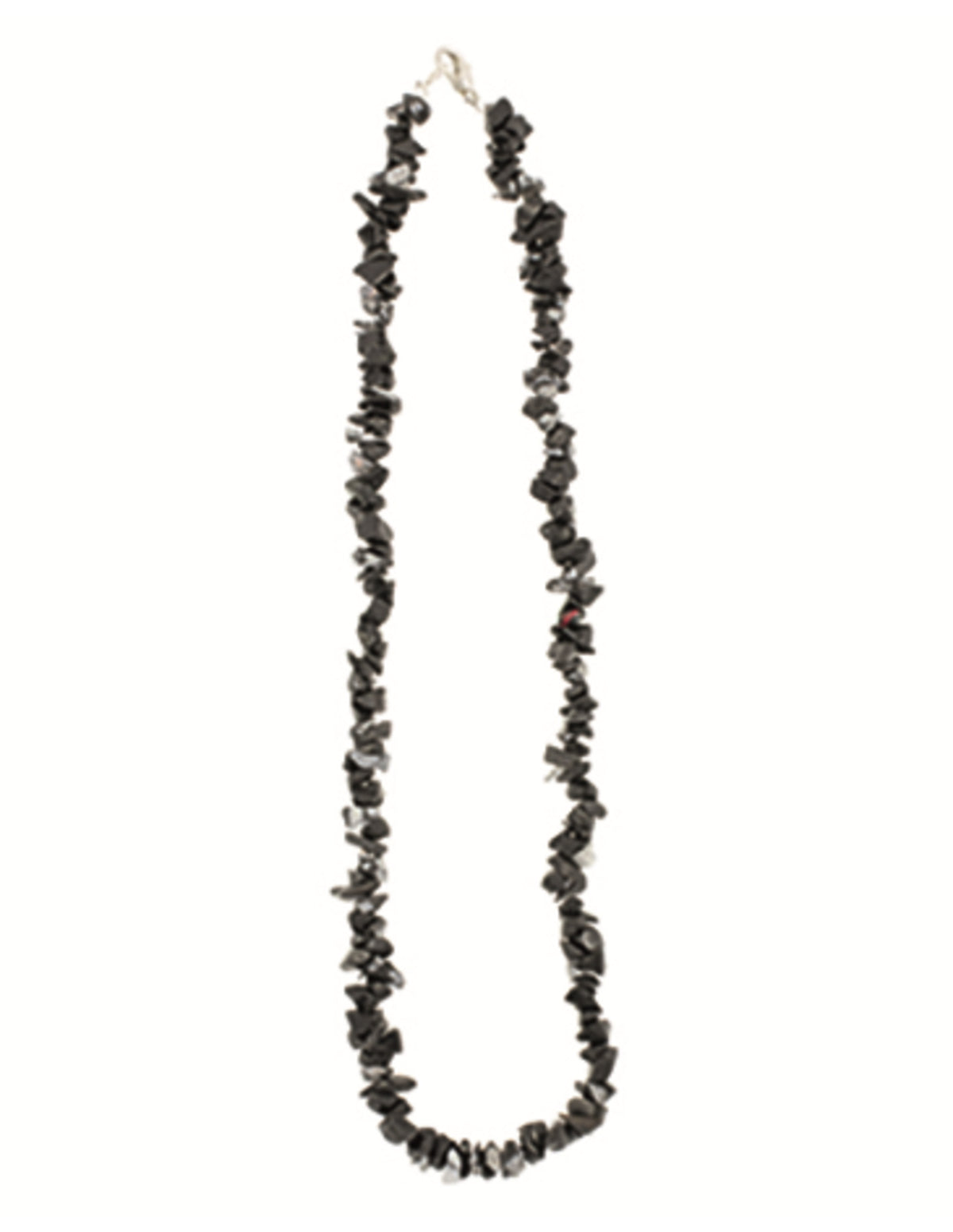 Snöflingsobsidian halsband med splitstenar, 45 cm