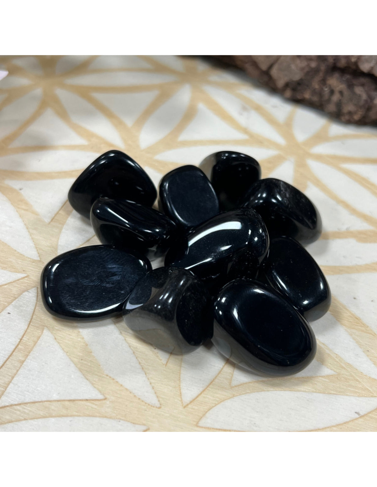 Obsidian trumlade stenar, silver, 100 g