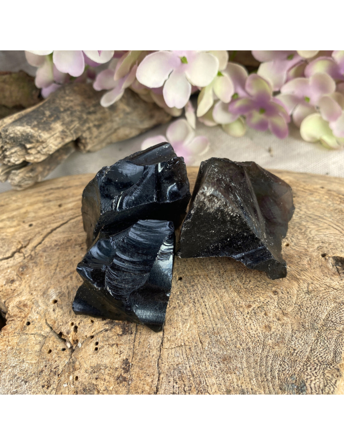 Svart obsidian råa stenar från Mexiko, 100 g