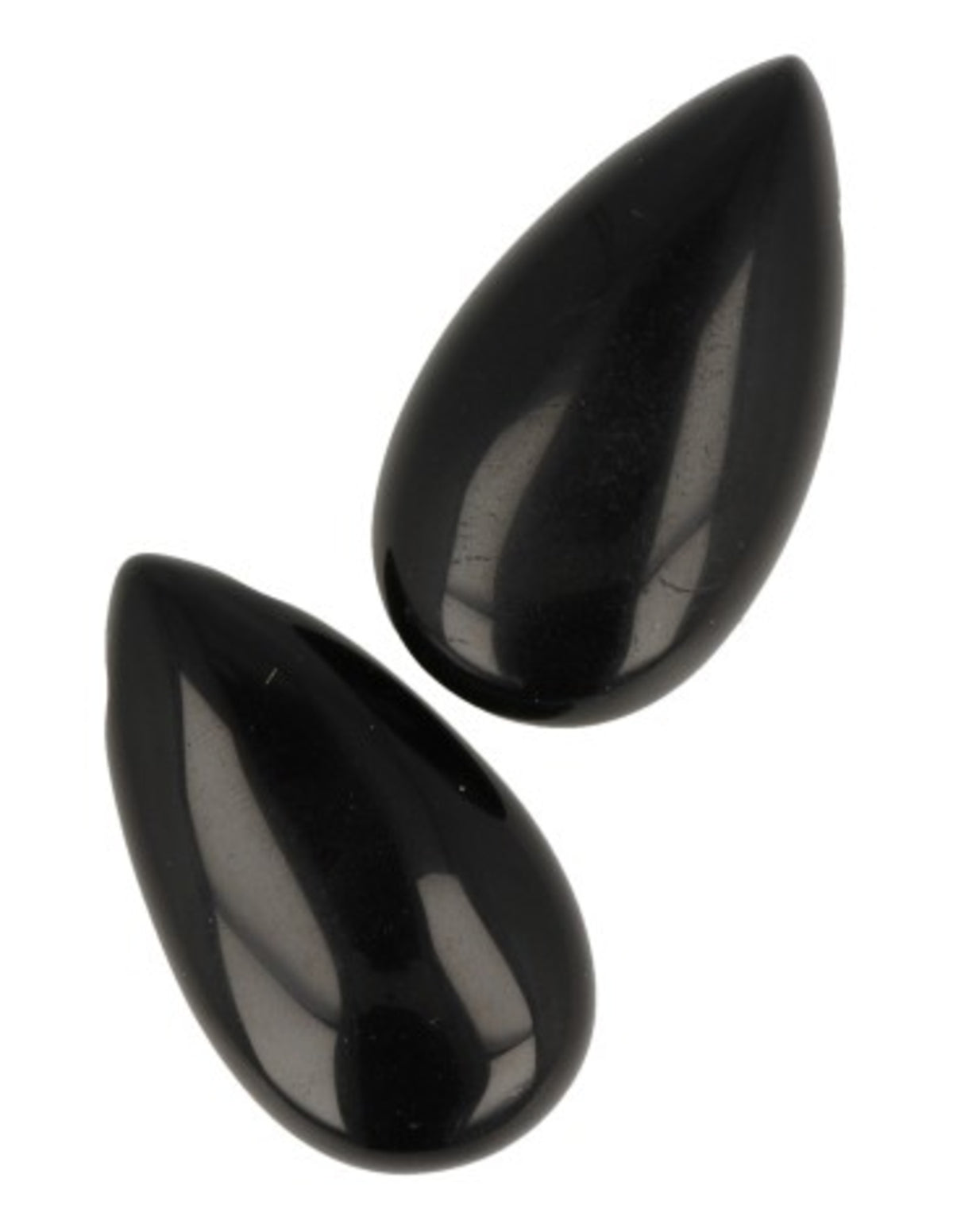 Obsidian hänge, droppe, svart, 4 cm